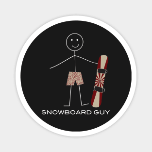 Funny Mens Snowboard Guy Magnet